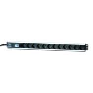 Rack 19" PDU 12 Outlets Schuko with circuit breaker vertical installation  - TECHLY PROFESSIONAL - I-CASE STRIP-12SH