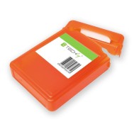 Box for 1 HDD protection 3.5" Transparent Orange - TECHLY - ICA-HD 35OR