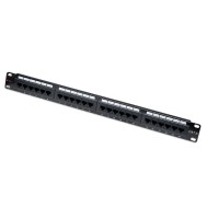Patch Panel UTP 24 RJ45 Ports Cat.6 with Cable Management Bar - TECHLY PROFESSIONAL - I-PP 24-RU-C6T-BAR