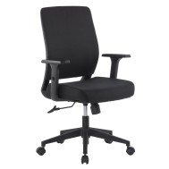 Office armchair with padded seat and armrests - TECHLY - ICA-CT DC001BK