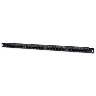 Pannello Patch UTP 24 Posti RJ45 Cat.6A 1/2HE Nero Ricondizionato - TECHLY PROFESSIONAL - I-PP 24-RU-C6-B12