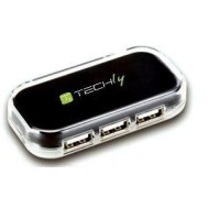 Box mini Hub USB 2.0 4 porte Nero - TECHLY - IUSB2-HUB4-480BK