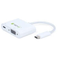 Converter Cable Adapter USB to VGA-C, C-Port USB Charging - Techly - IADAP USB31-VU31