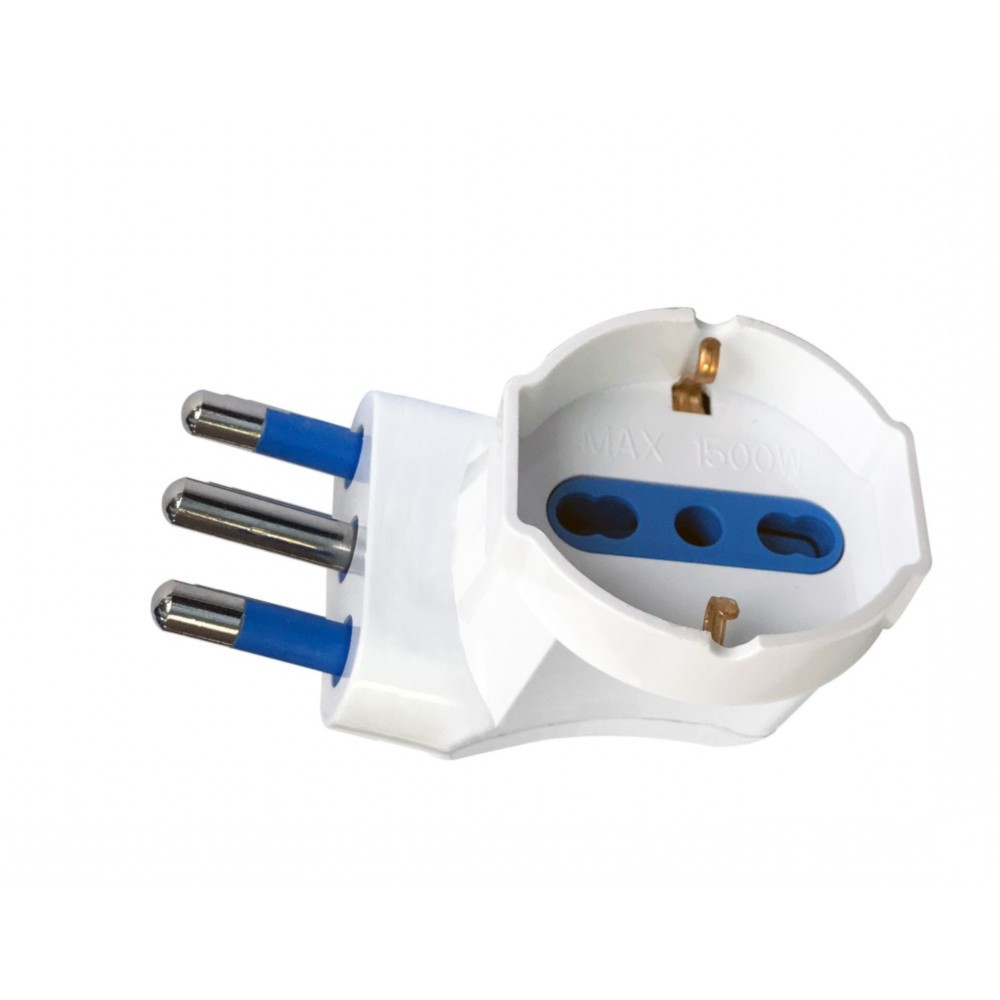 16A italian/german std. Plug Adapter 90° White Electrical connectors