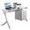 PC Desk with Two Drawers in Stainless Steel and Tempered Glass - TECHLY - ICA-TB 3365-4