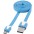 Flat Cable USB AM to Micro USB M Blue 1 m - TECHLY - ICOC MUSB-A-FLBL-0