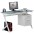 PC Desk with Two Drawers in Stainless Steel and Tempered Glass - TECHLY - ICA-TB 3365-0