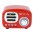 Bluetooth Wireless Speaker, Classic Radio Design, red - TECHLY - ICASBL12RED-0