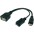 USB 2.0 Cable A F to Micro USB OTG M / F. 30cm Black - TECHLY - ICOC MUSB-MC1-5