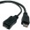 USB 2.0 Cable A F to Micro USB OTG M / F. 30cm Black - TECHLY - ICOC MUSB-MC1-2