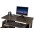 Compact Computer Desk with Four Shelves, Dark Walnut - TECHLY - ICA-TB 228-4