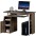 Compact Computer Desk with Four Shelves, Dark Walnut - TECHLY - ICA-TB 228-2