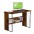 Industrial Style Space Saving Computer Desk with Steel Structure in Brown Wood - TECHLY - ICA-TB-3524C-0
