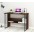 Industrial Style Space Saving Computer Desk with Steel Structure in Brown Wood - TECHLY - ICA-TB-3524C-4