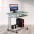 Compact Desk for PC Metal & Glass with Wheels - TECHLY - ICA-TB 3791A-3
