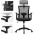 Office Chair with High Back and Adjustable Headrest Black - TECHLY - ICA-CT MC016-6