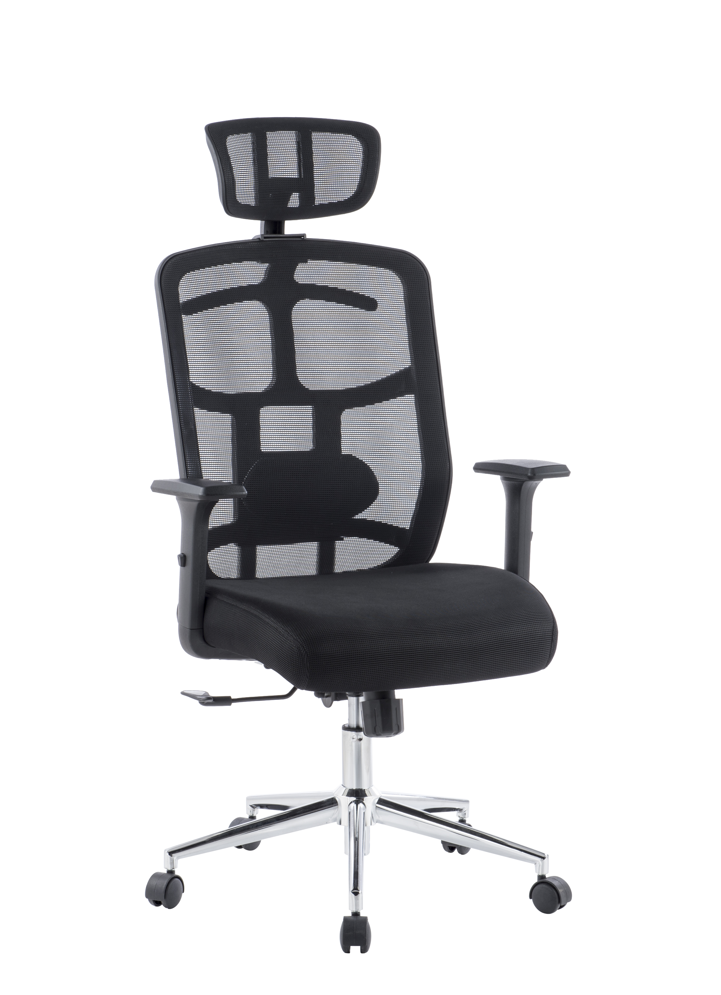 Office Chair With High Back Headrest And Chrome Base Black Office Chairs Office Furniture Office