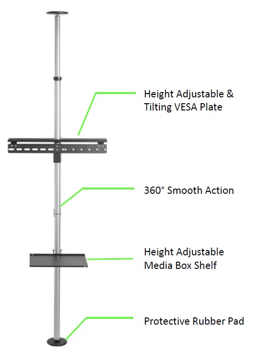 Floor To Ceiling Stand For Lcd Tv Led Plasma 37 70 Tv Floor Stands Tv Mounts