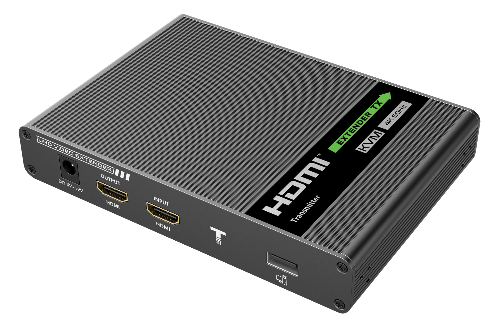 BLACK-383ft kvm Extender（Receiver Only） KVM Over TCP IP Support Gigabit PoE Network Switch up to 383ft Cat6 to HDMI Receiver HDMI KVM Extender 4K@30Hz