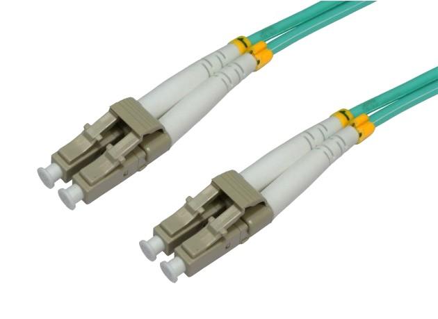 Elfcam® Cavo in fibra ottica OM3 LC/UPC a LC/UPC multimodale duplex 50/125um LSZH 0,5 m, confezione da 4 