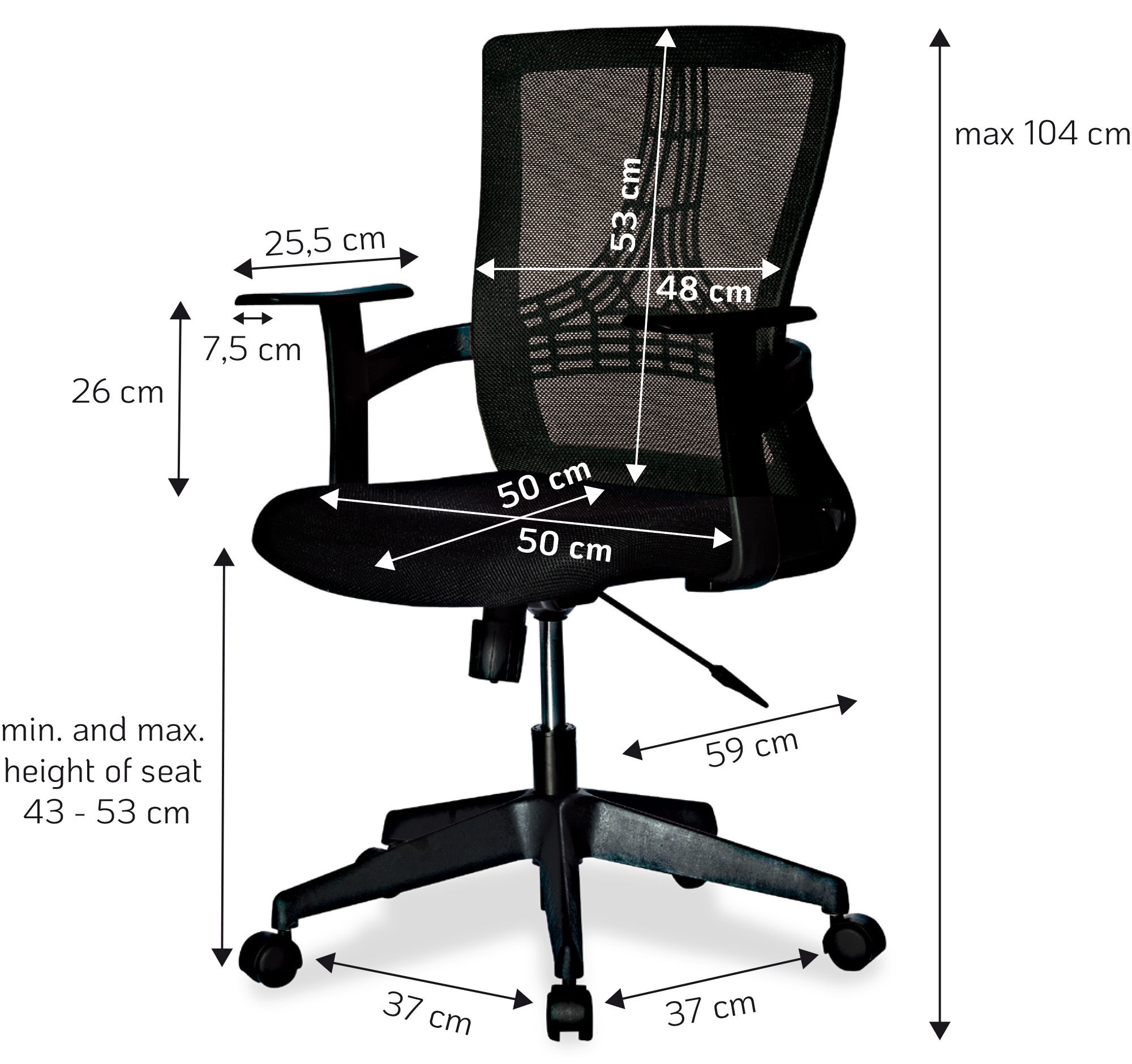 Office Chair With Middle Back Black Office Chairs Office Furniture Office