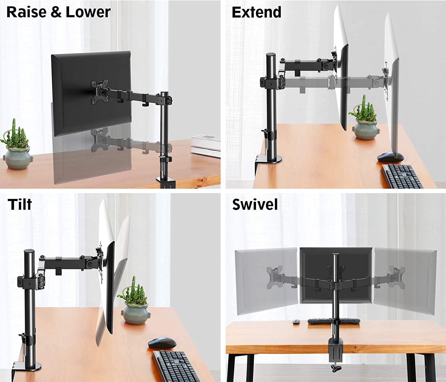 Ultra-Slim 13" To 27" Single Arm LCD Monitor Desk Table Mount Stand Adjust Q3M7 